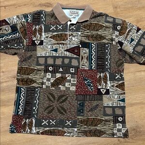 Cotton Traders Men's Patterned Polo Shirt in Multi-Color